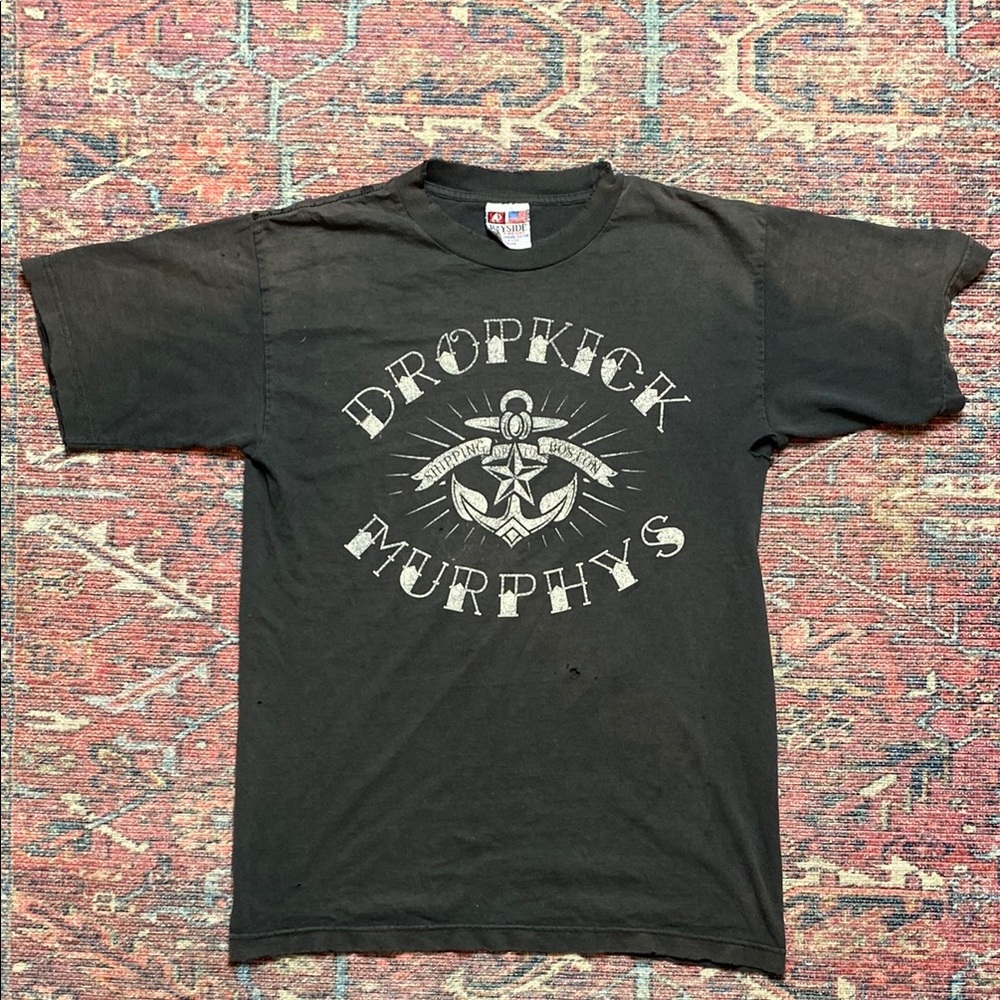 Vintage Dropkick Murphys Shipping Up To Boston Tee Bayside Black‎ Distressed